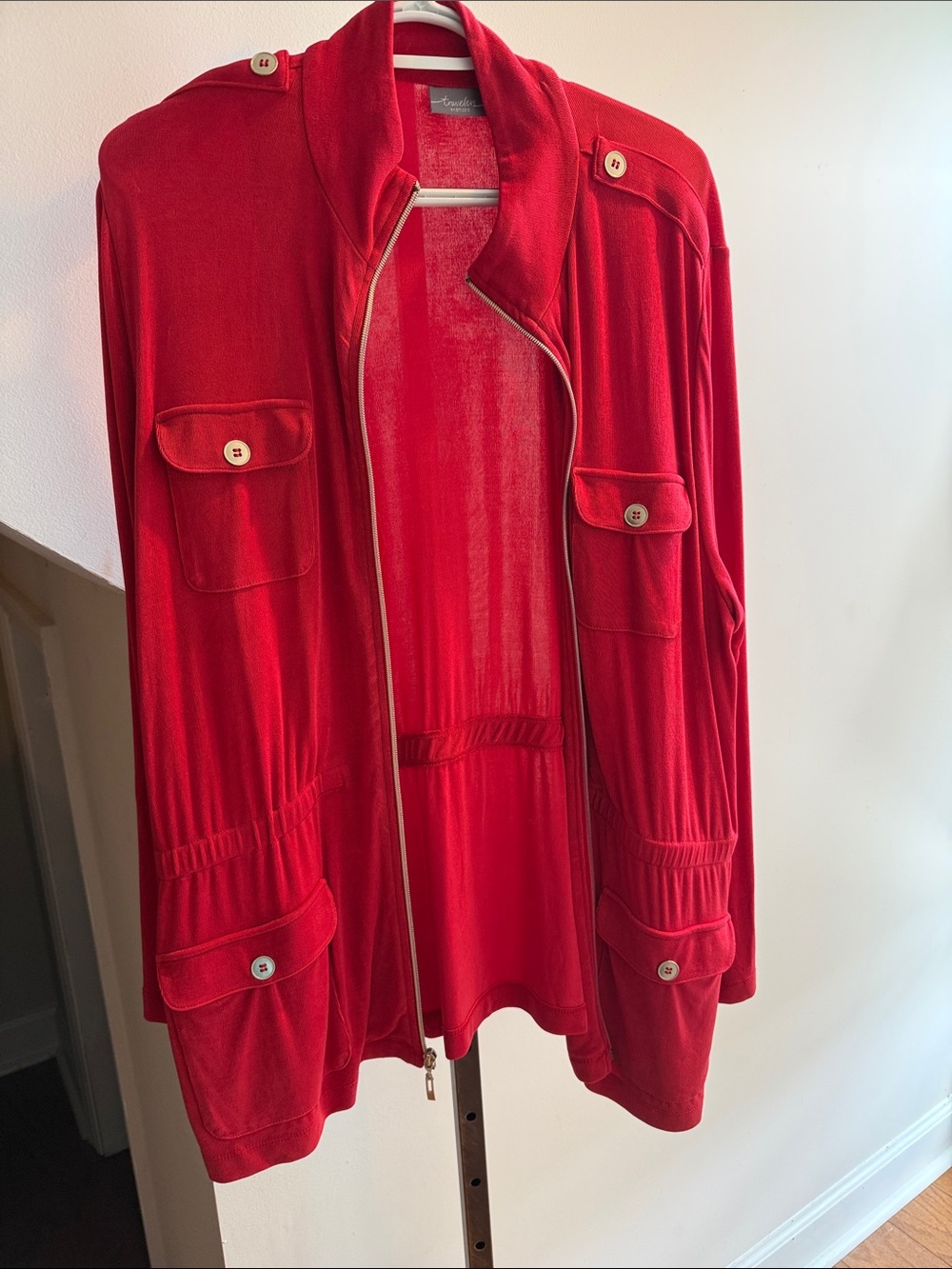 Chico’s Red Women's Utility Zip-Front Jacket